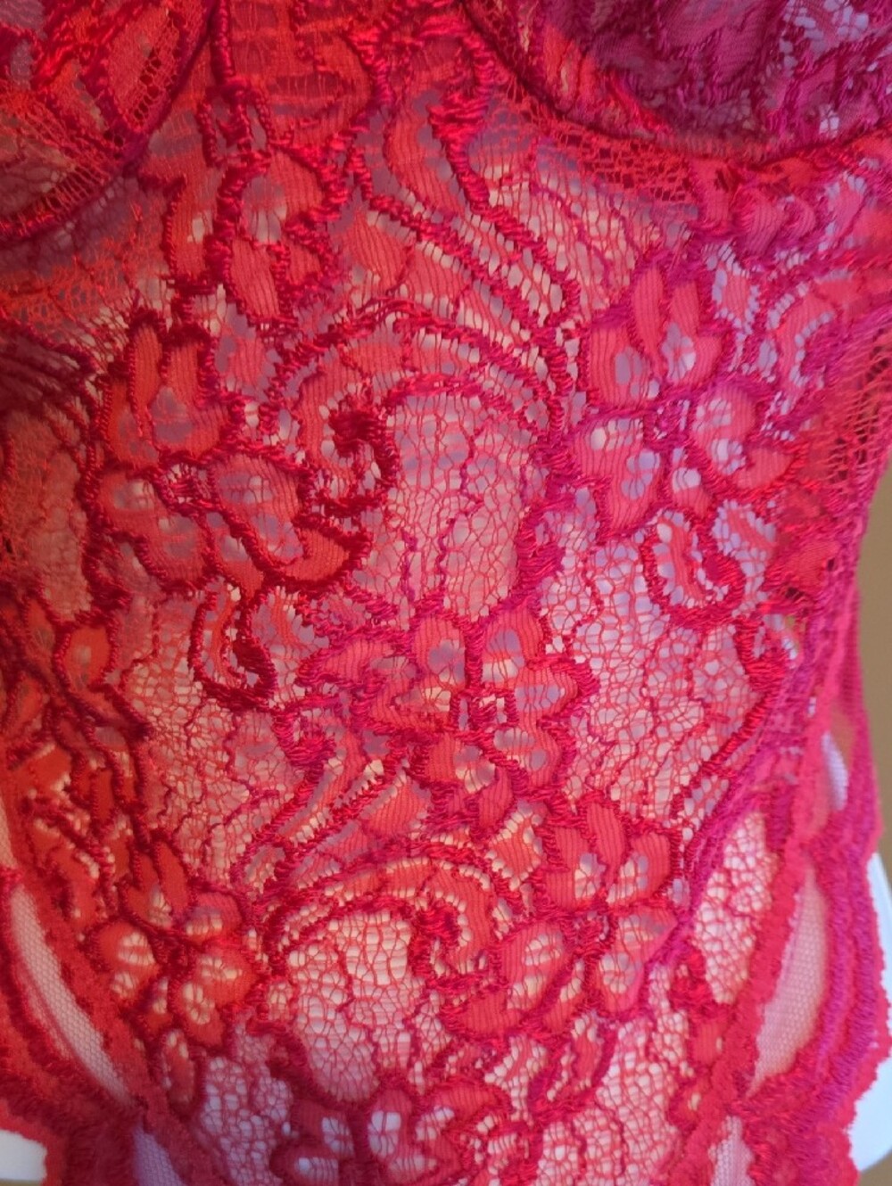 Victoria's Secret Hot Pink Lace Bodysuit - Picture 5 of 14